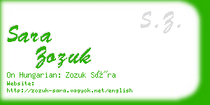 sara zozuk business card